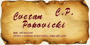 Cvetan Popovicki vizit kartica
